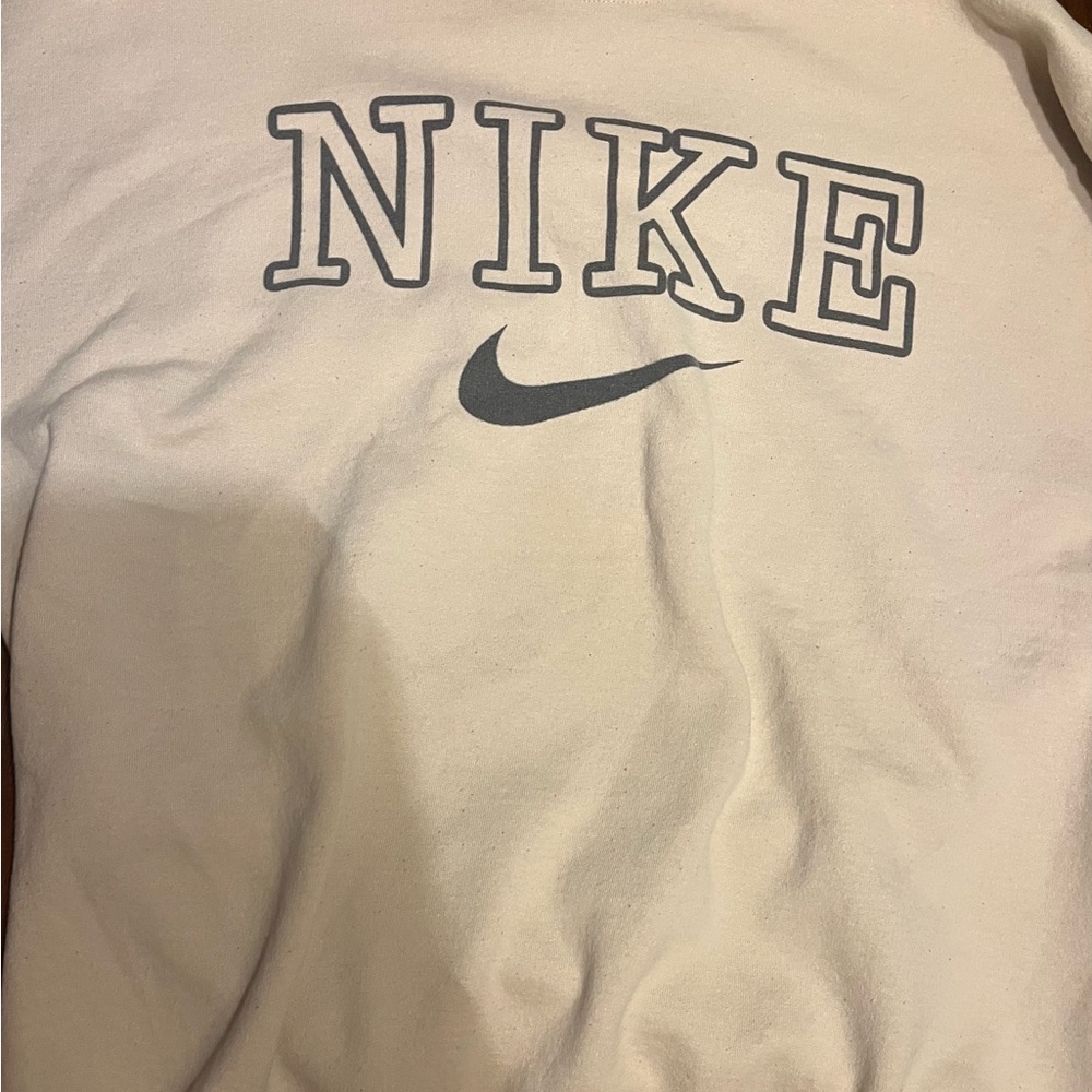 Nike Off-White Sweatshirt with Gray Logo